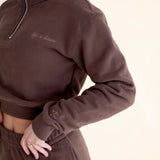 neutral quarter zip - mocha